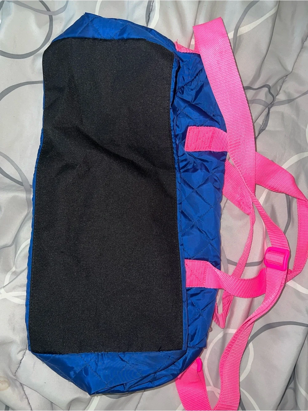 Justice Quilted Duffle Bag in Blue and Hot Pink